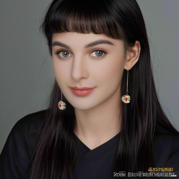 Elegant woman wearing Perla designer jewelry with delicate floral earrings in natural and bohemian style