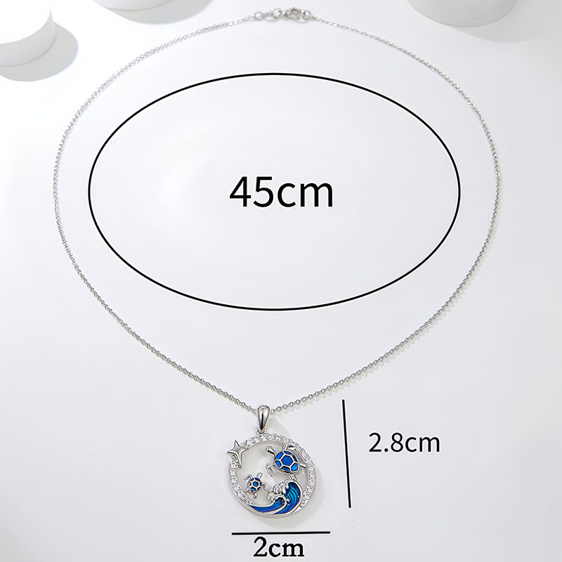 Origsoul 925 silver Hawaiian wave necklace featuring a detailed ocean wave design