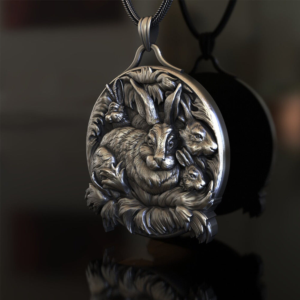 Rabbits Family Themed Necklace