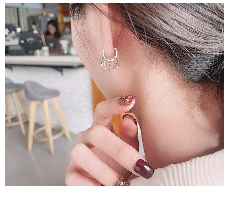 Star Tassel Hoop Earrings
