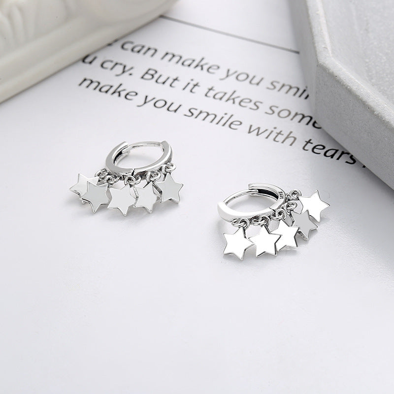 Star Tassel Hoop Earrings