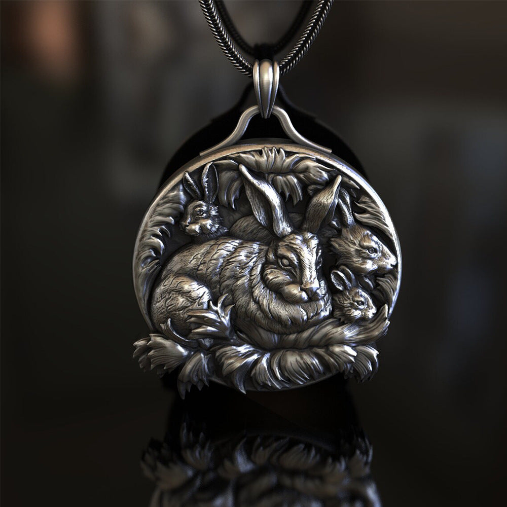 Rabbits Family Themed Necklace
