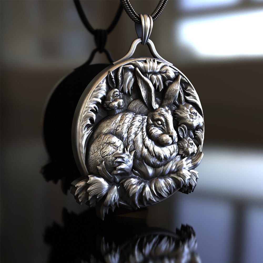 Rabbits Family Themed Necklace