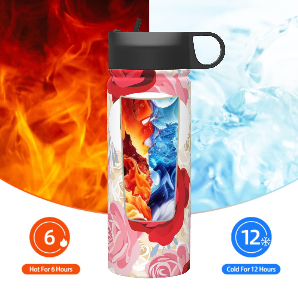 18OZ Sports Insulated Kettle(lid with straw)