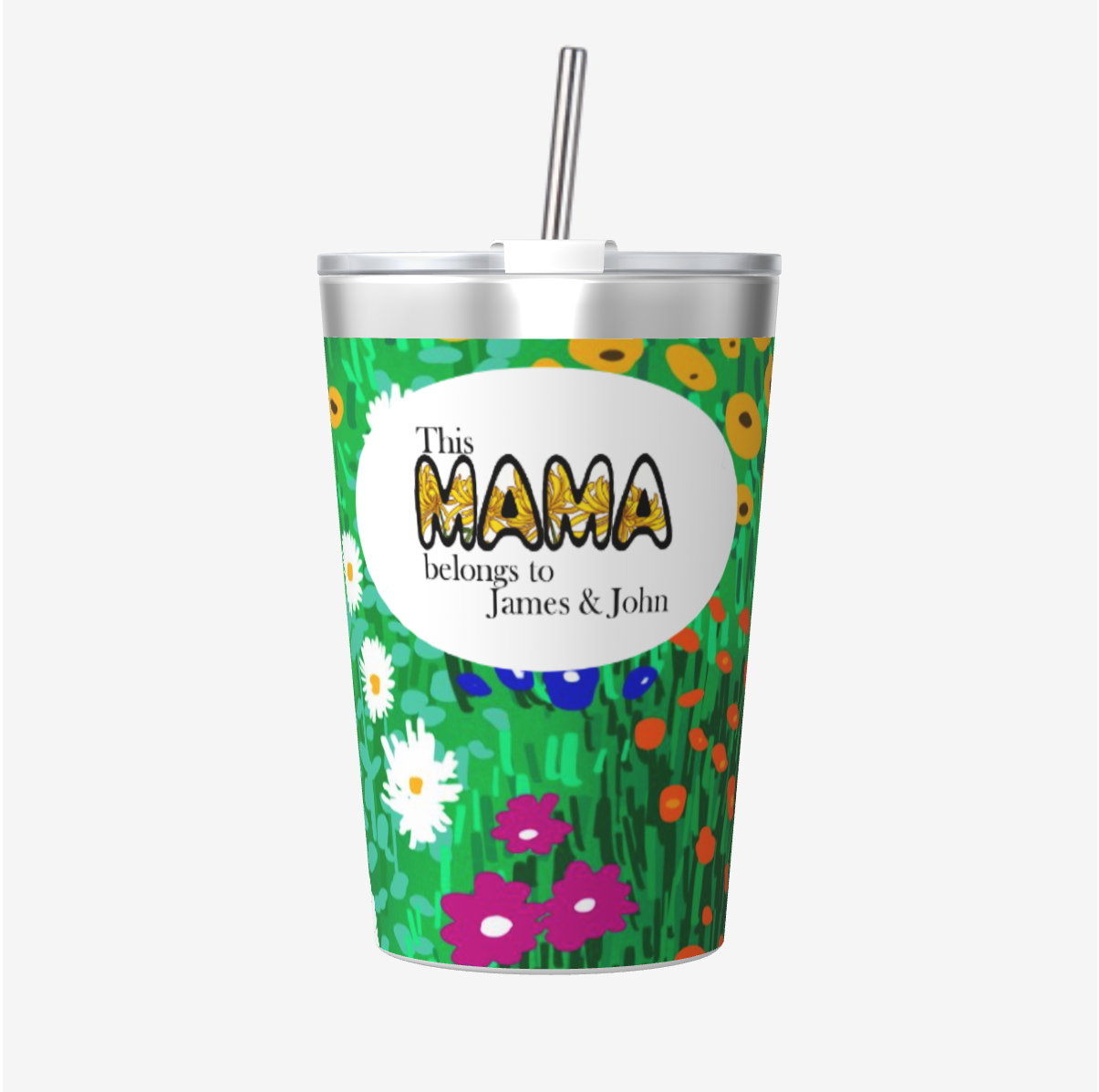 12 OZ Thermos With Conical Straw