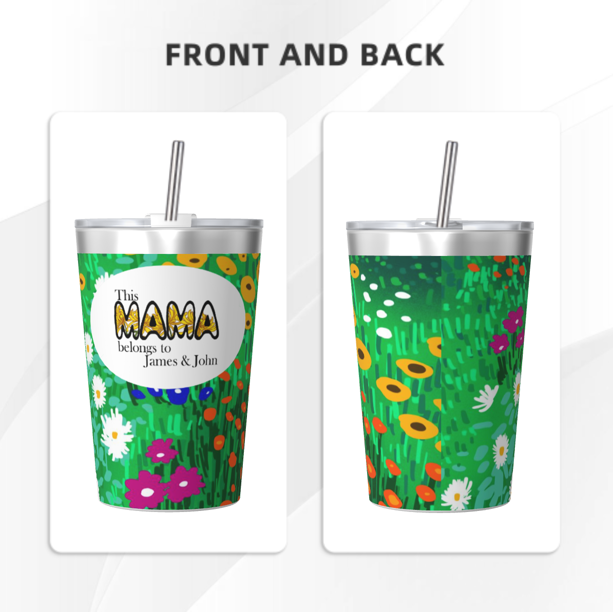 12 OZ Thermos With Conical Straw