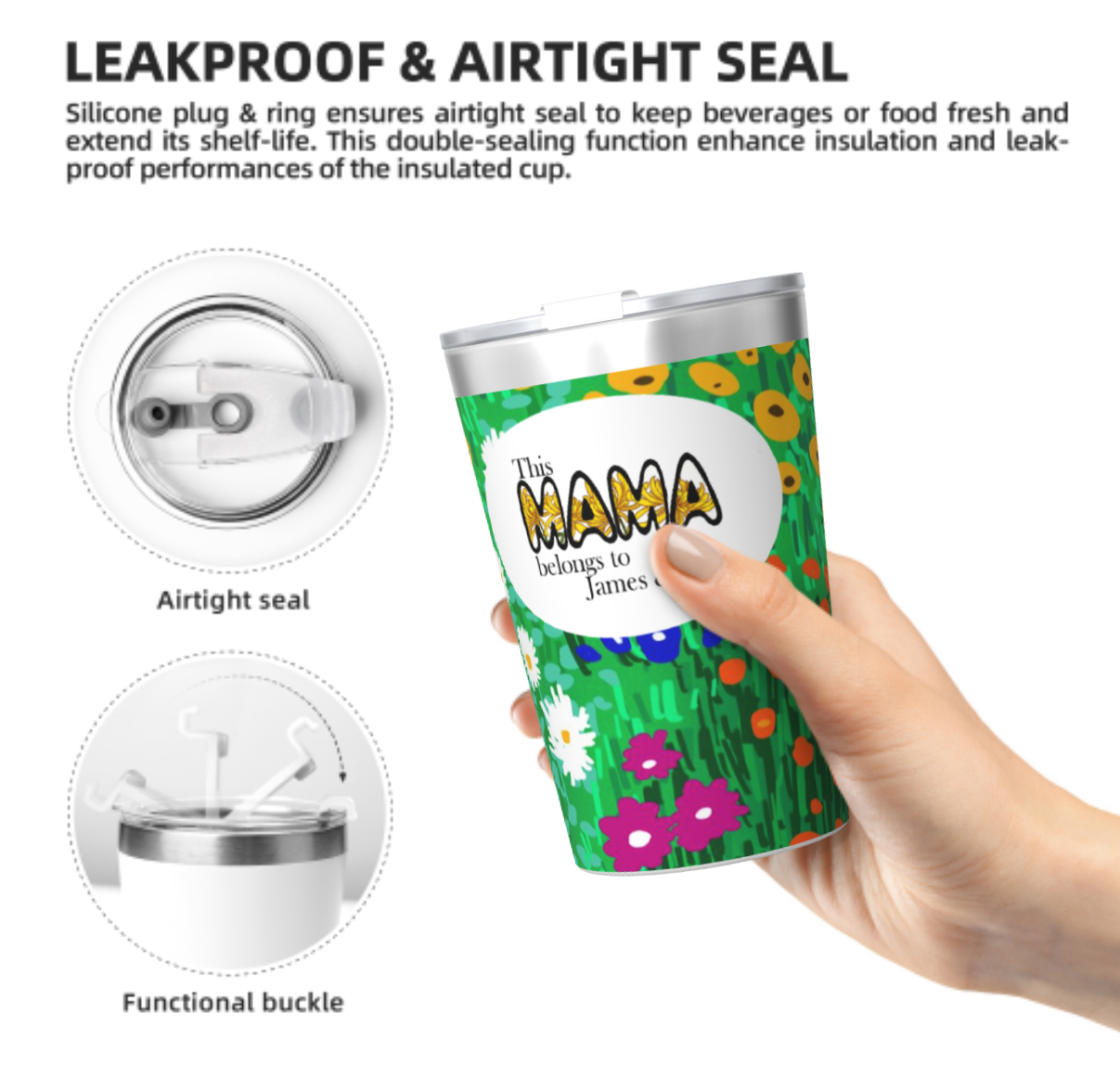 12 OZ Thermos With Conical Straw