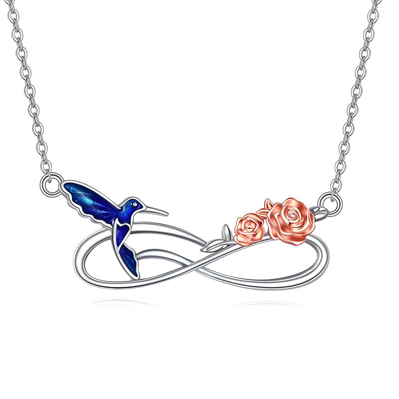Origsoul bluebird rose pendant necklace for women with elegant design and infinity symbol