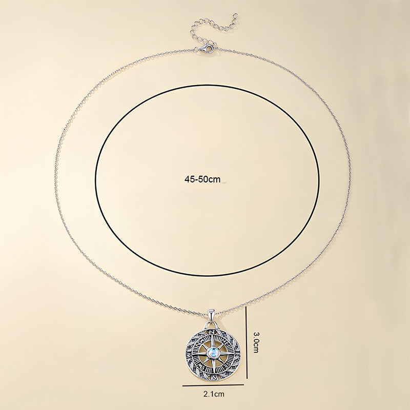 Origsoul bohemian silver mandala necklace with detailed pendant and adjustable chain 45-50 cm