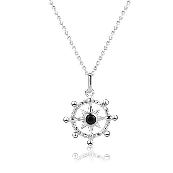 Nautical Blue Zirconium 295 Silver Clavicle pendant