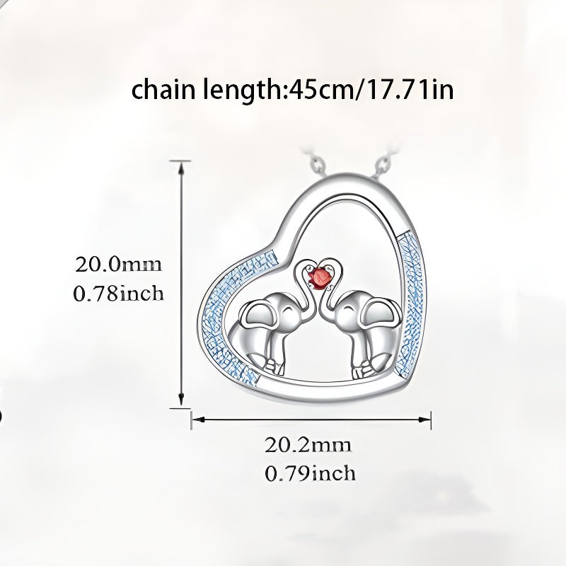 Origsoul couple necklace personalized gift in heart design with two birds and blue accents