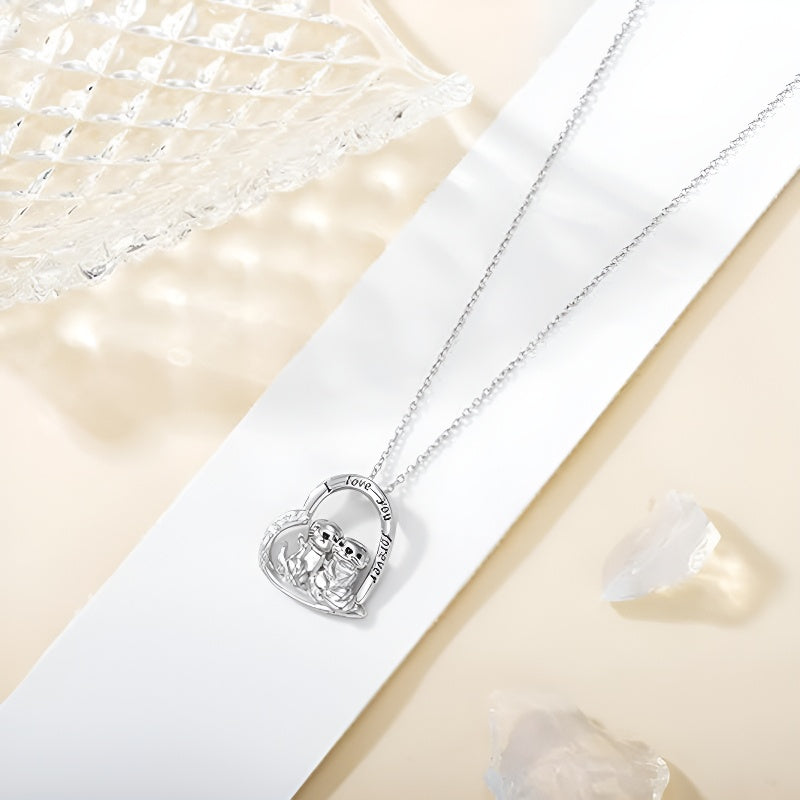 Origsoul cute animal pendant necklace featuring a charming design in silver, perfect for animal lovers