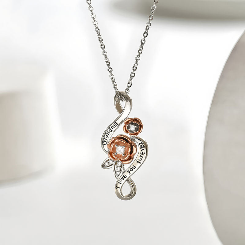 Origsoul elegant ins style rose necklace featuring a floral design with heartfelt engraving