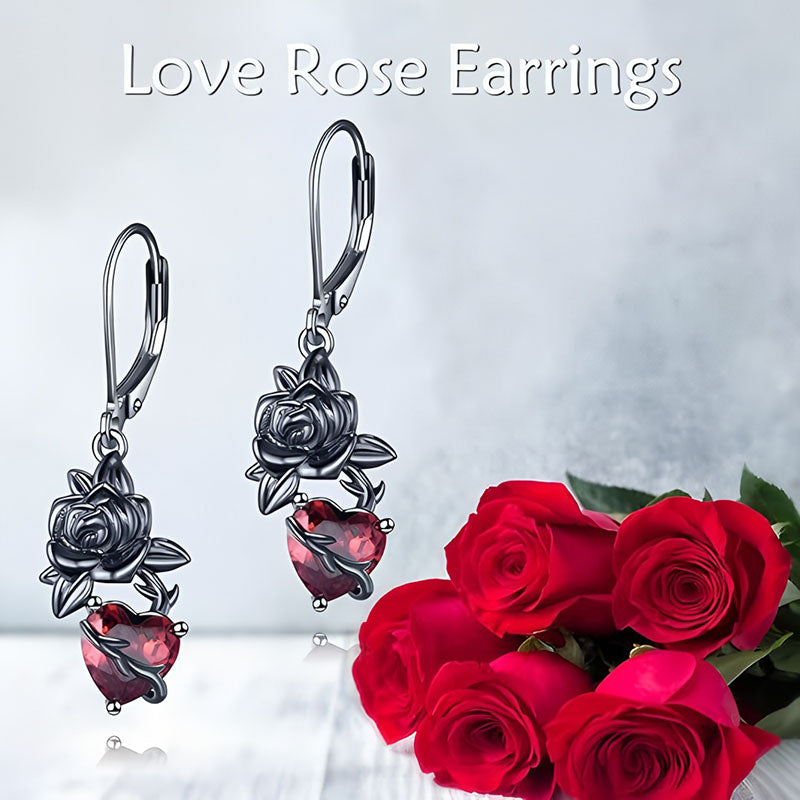 Origsoul gothic black rose earrings featuring intricate design and elegant charm for a unique style