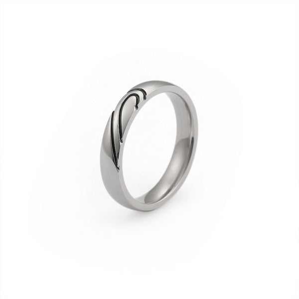 Origsoul silver heart shaped couple rings with sleek modern design for romantic jewelry