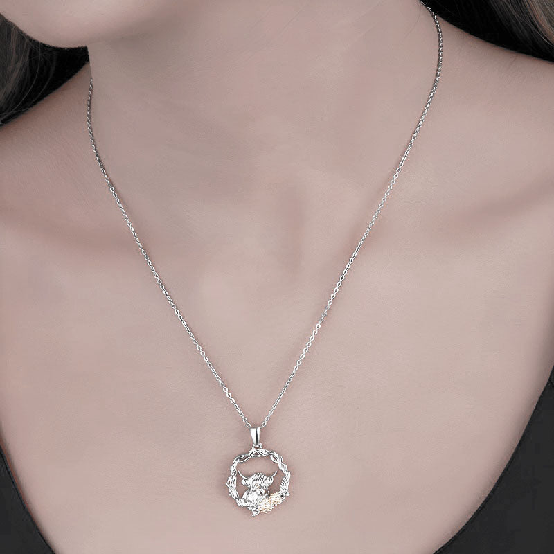 Elegant Origsoul S925 silver bull pendant necklace on a delicate chain for a stylish look