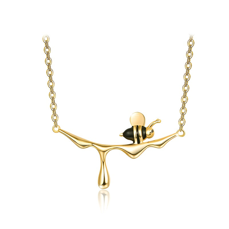 Origsoul S925 sterling silver bee necklace with a stylish design and gold plating