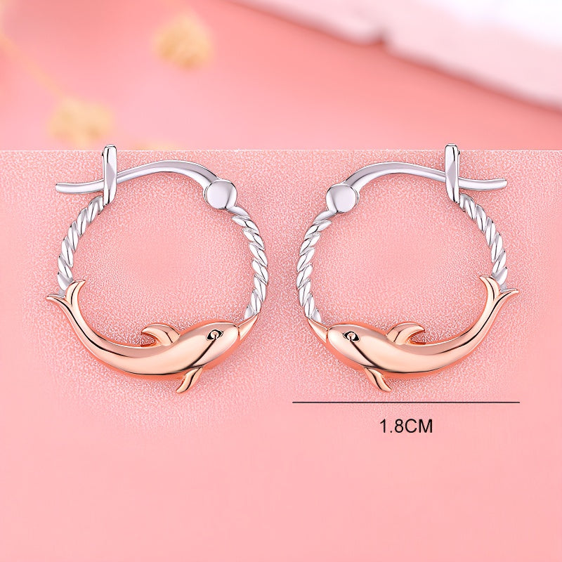 Origsoul S925 sterling silver koi earrings with delicate design and rose gold accents for a stylish look