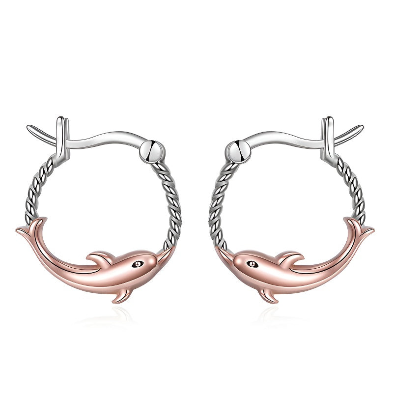 Origsoul S925 sterling silver koi earrings with intricate design for elegant style