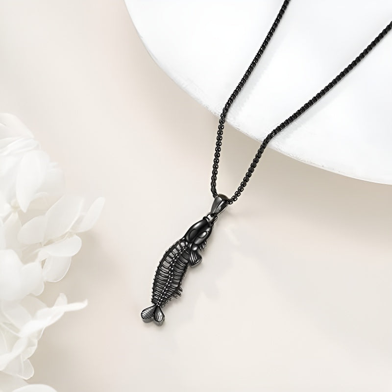 Origsoul sterling silver fishbone necklace with a unique design on a delicate chain