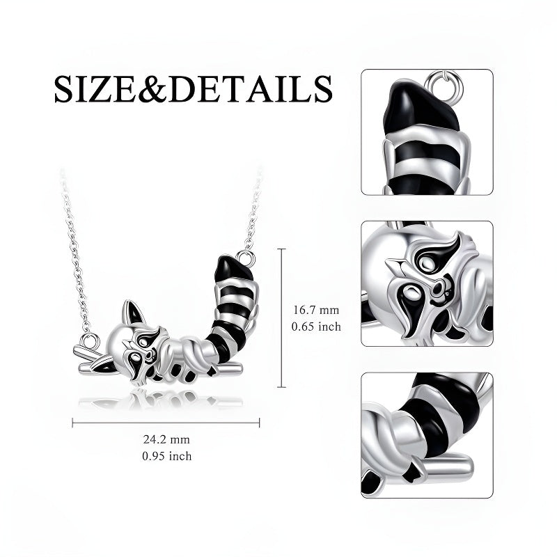 Origsoul sterling silver fox koala necklace with detailed charm and adjustable chain length