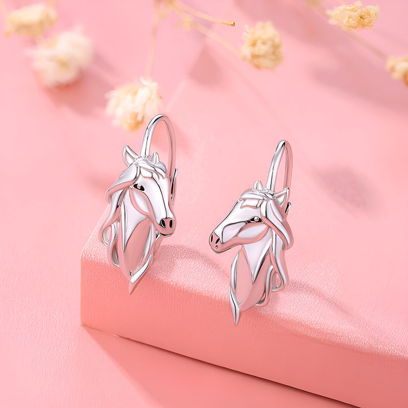 Origsoul sterling silver horse earrings featuring intricate horse head designs for equestrian lovers