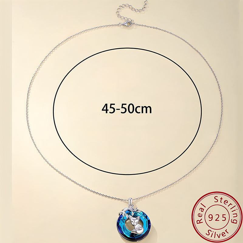 Origsoul stylish gemstone jewelry for women round pendant necklace with 925 sterling silver chain 45-50cm