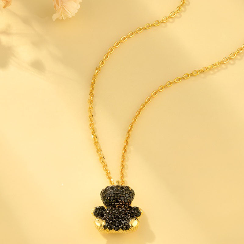 Origsoul unique gold bear pendant for special occasions on a delicate gold chain