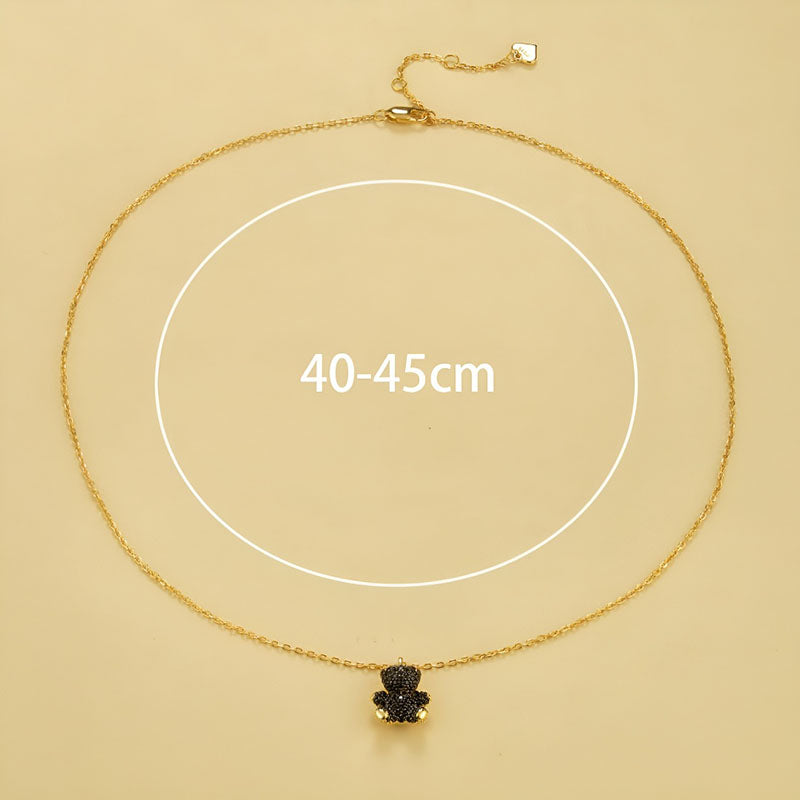 Origsoul unique gold bear pendant for special occasions on a delicate chain, adjustable 40-45cm length