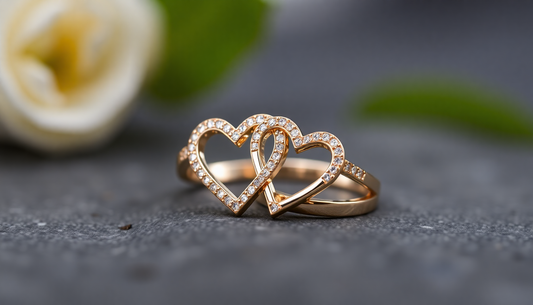 Elegant heart shaped rings