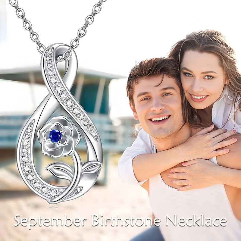 Elegant September birthstone necklace with sapphire and unique lifestyle accessories online gift set for Mother's Day