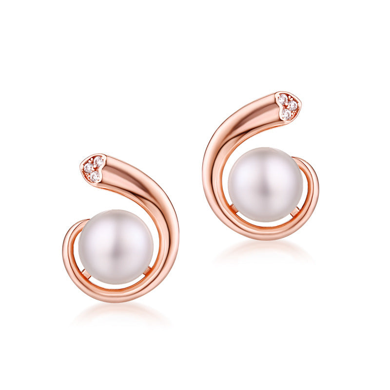 Pearl Earrings in 925 sterling silver, shown as a pair — Origsoul