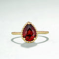 Handmade Garnet Ring – 925 Sterling Silver – Open Band