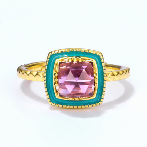 Amethyst Ring in Gold-Plated 925 Silver