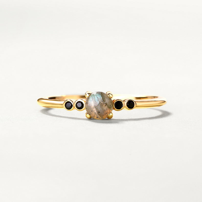 Labradorite Ring – Sterling Silver Minimalist