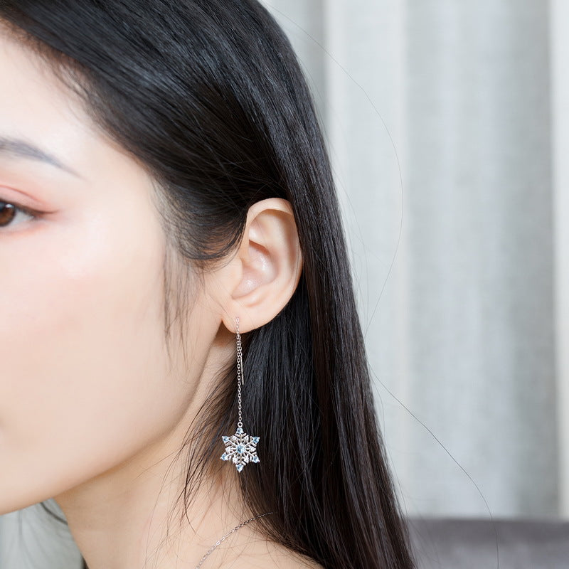 Snowflake Earrings in 925 Sterling Silver