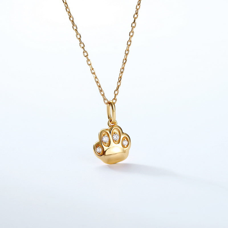 Gold-Plated 925 Sterling Silver Cat Pendant Necklace