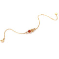 Gold-Plated 925 Sterling Silver Garnet Flower Bracelet