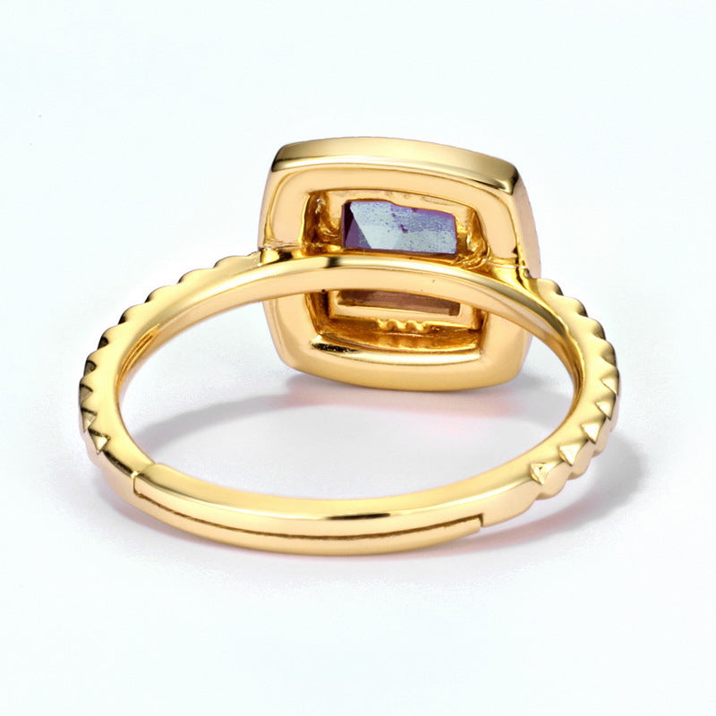 Amethyst Ring in Gold-Plated 925 Silver