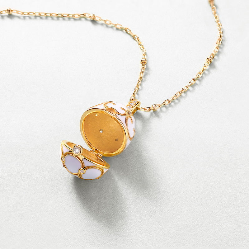 Flower Pendant Necklace in Gold-Plated 925 Silver