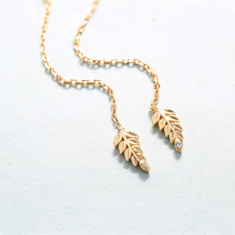 Leaf Earrings – Sterling Silver