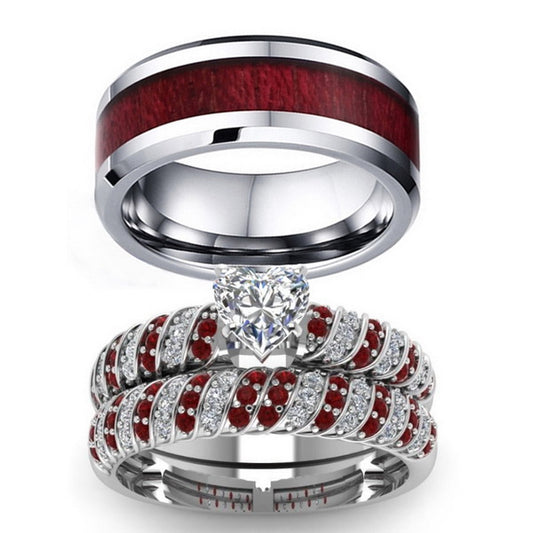 Fashion Paved Couple Ring