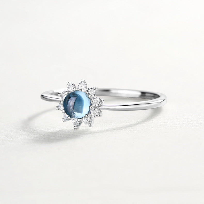 Opal Sun Ring in Gold-Plated 925 Silver