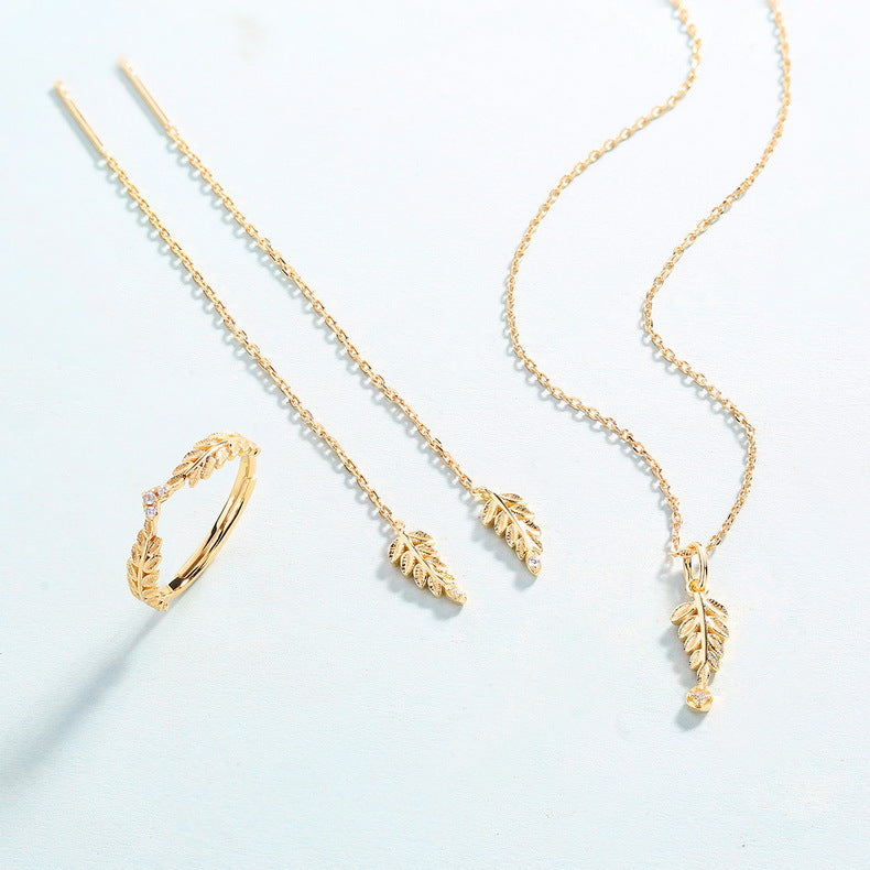 Leaf Earrings – Sterling Silver