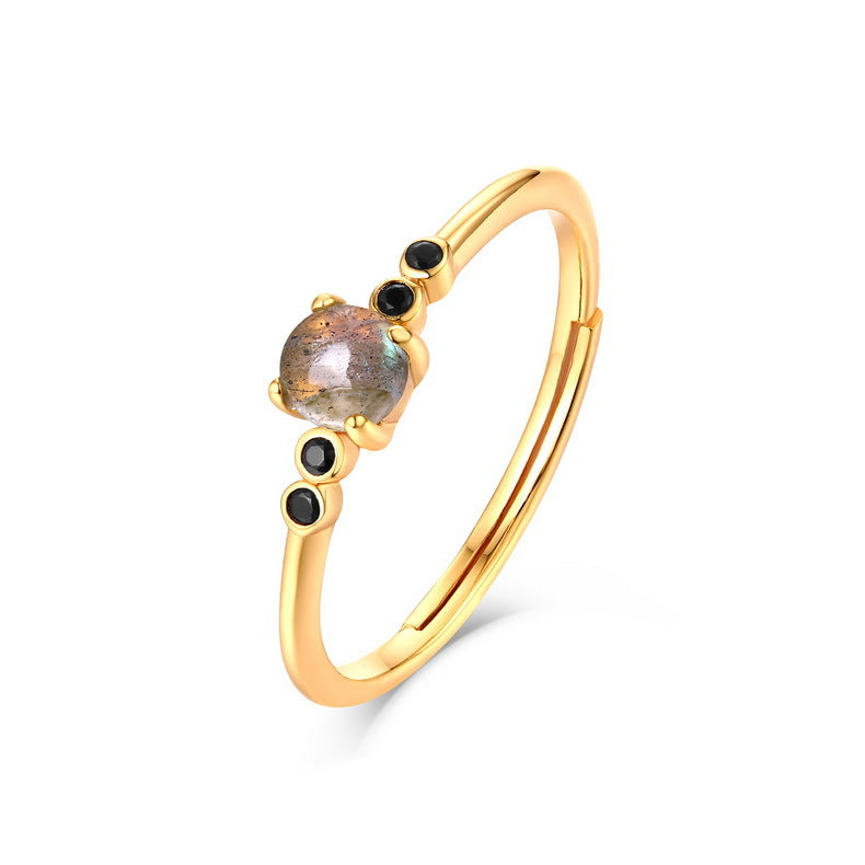 Labradorite Ring – Sterling Silver Minimalist