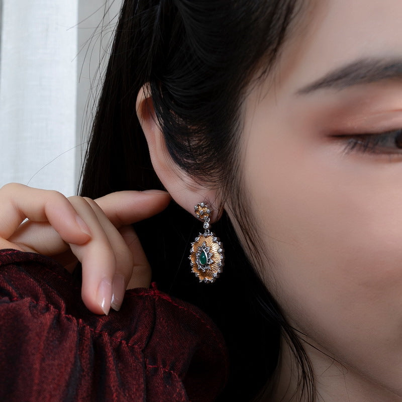Handmade Agate Sun Earrings – 925 Sterling Silver