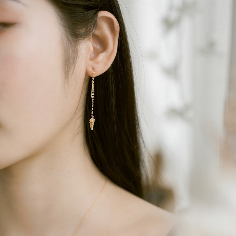 Leaf Earrings – Sterling Silver
