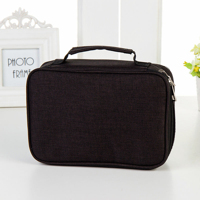 Origsoul black 72 slot pencil case organizer with handle and zipper closure for school supplies