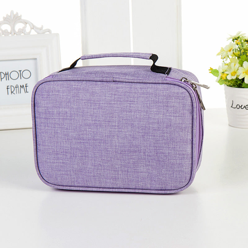 Origsoul purple 72 slot pencil case organizer with zipper and handle for school supplies storage
