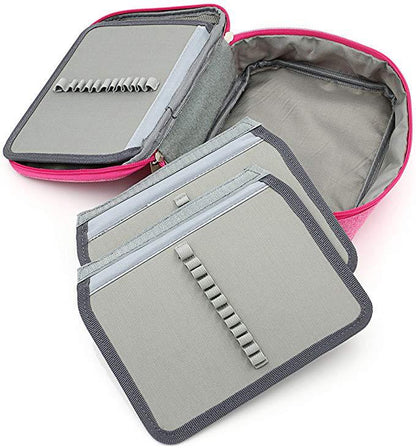 Origsoul 72 slot pencil case organizer in pink with multiple compartments and elastic pencil holders